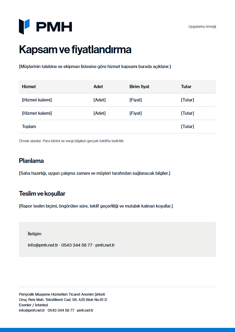 Teklif iç sayfası