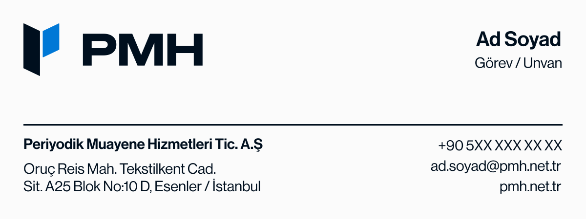 Örnek kişi alanlarıyla PMH e-posta imzası
